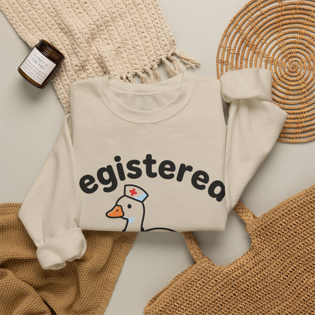 Registered Silly Goose Nurse Sweatshirt, Cute Goose Nurse Cap Sweatshirt, Funny Nurse Gift, Nursing Student Sweatshirt, RN Graduation Gift,