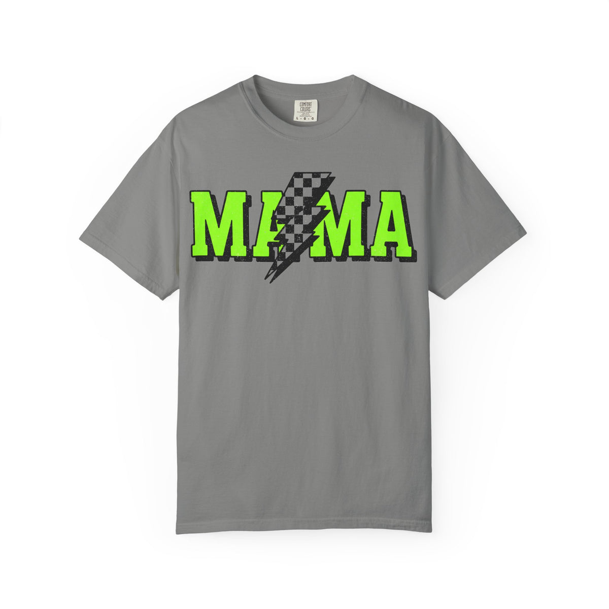 Mama Checkered Bolt Shirt, Green Lightning Mom Tee, Edgy Mama Shirt, Mothers Day Gift
