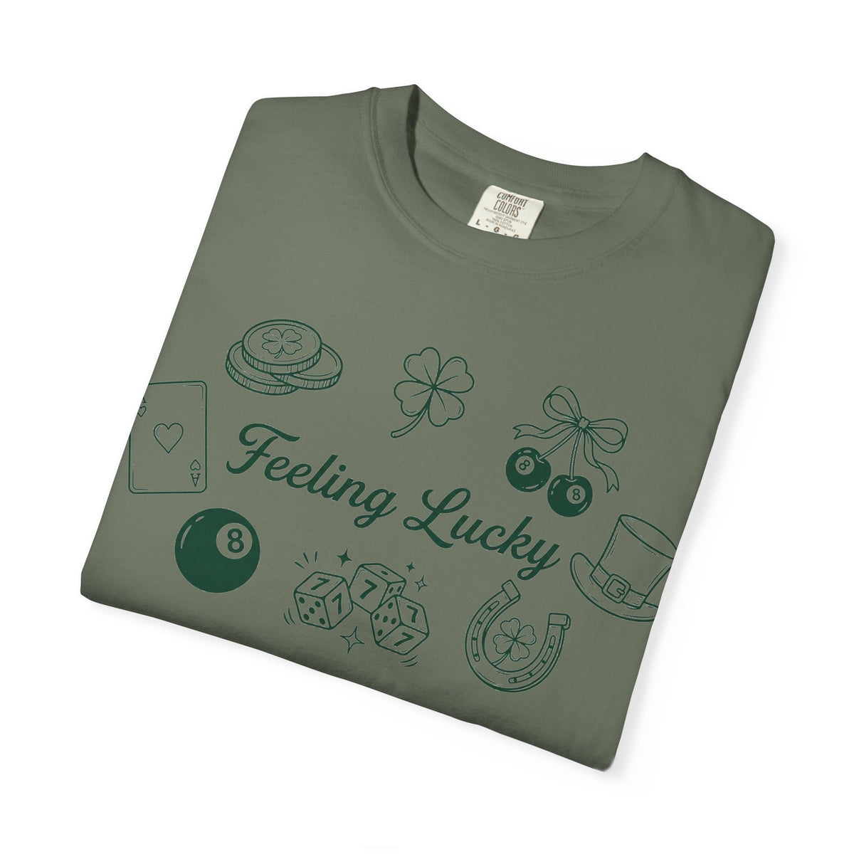 Feeling Lucky Wide Charms Shirt, St Patricks Clover Dice Tee, Green Luck Shirt, Irish Gift