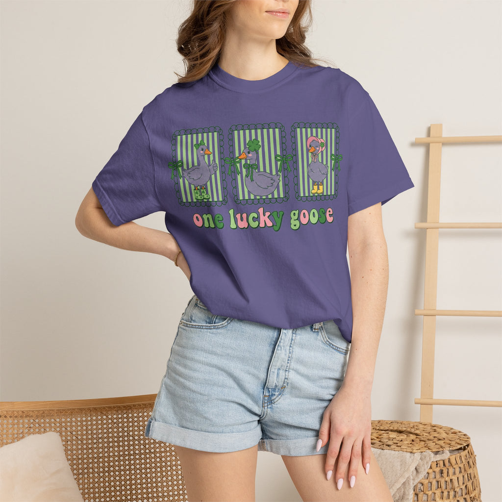 One Lucky Goose Shirt, St Patricks Day Goose Trio Tee, Funny Irish Shirt, Shamrock Gift