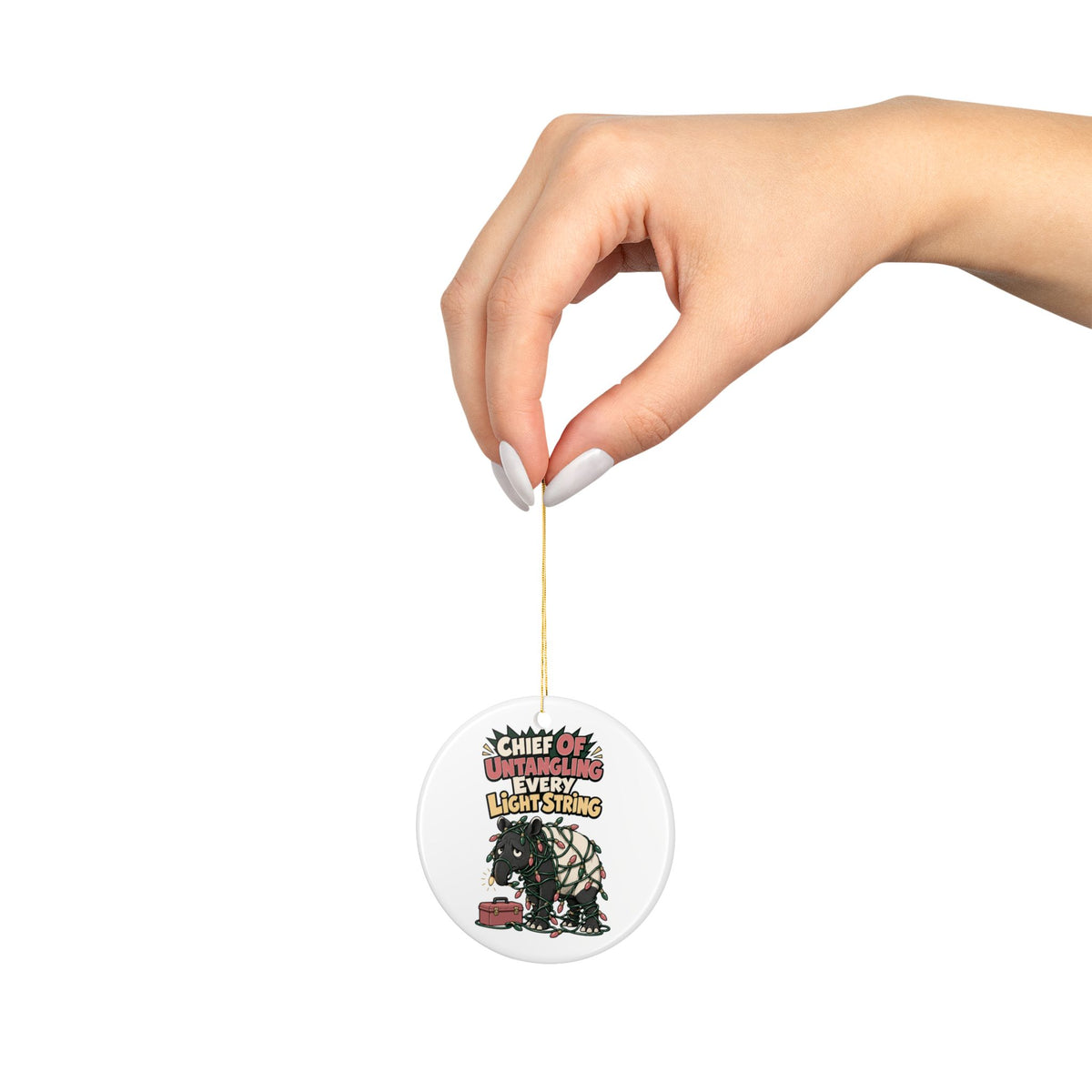 Chief Of Untangling Every Light String Ornament, Funny Dad Christmas Gift, Secret Santa Stocking Stuffer, Ceramic Christmas Ornament 2026