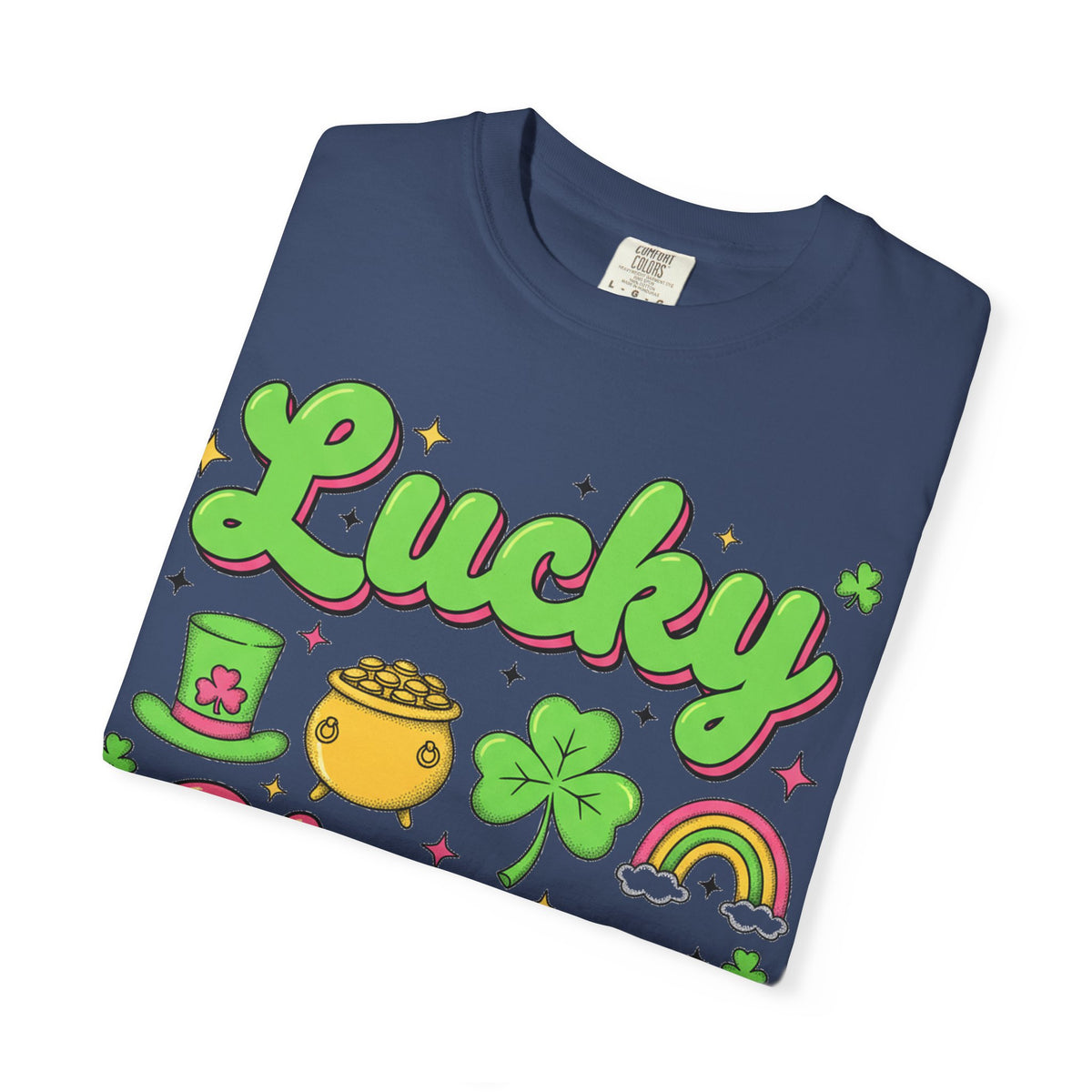 Lucky Charm Pink Shirt, Groovy St Patricks Day Tee, Rainbow Clover Shirt, Irish Gift