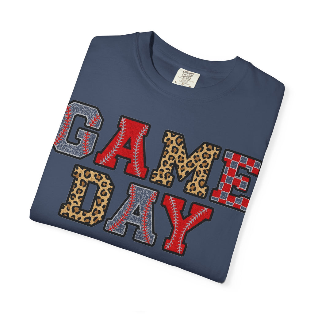 Game Day Varsity Patch Shirt, Baseball Leopard Letter Tee, Sports Mom Shirt, Baseball Mom Gift