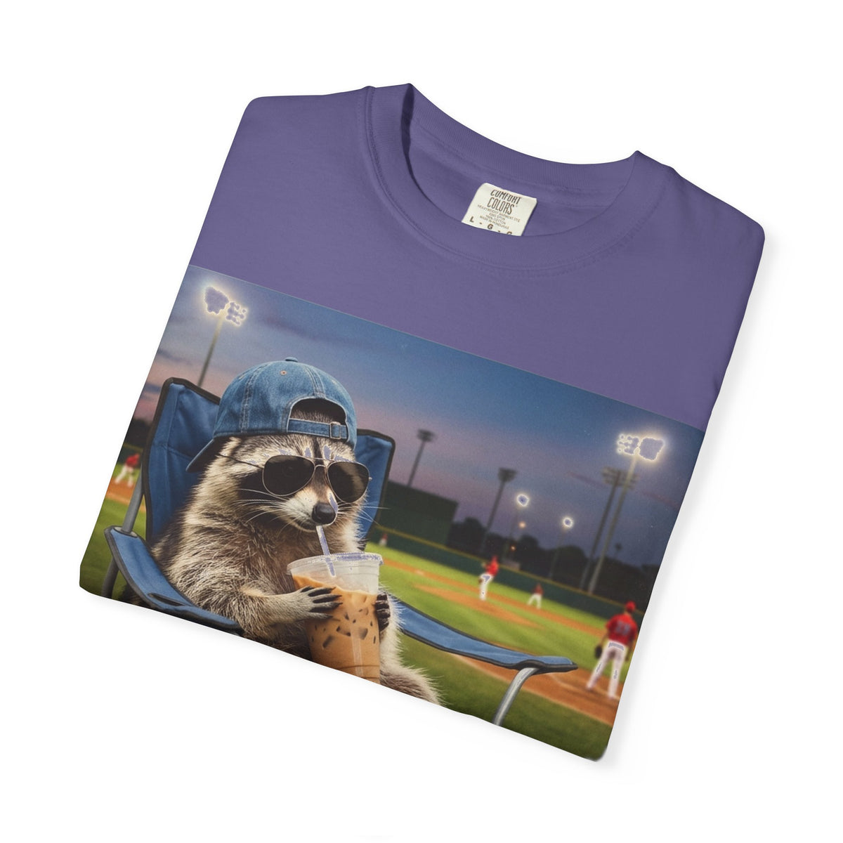 I Live Here Now Baseball Raccoon Shirt, Funny Sports Parent Tee, Iced Coffee Raccoon Shirt, Baseball Mom Gift