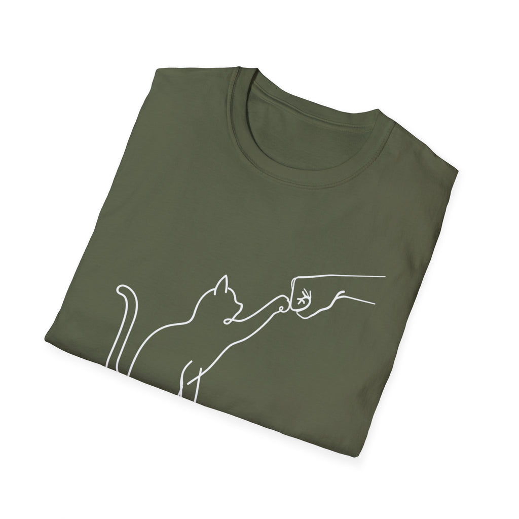 Cat Playing Shirt, Minimal Line Art Cat Tee, Cat Lover Gift