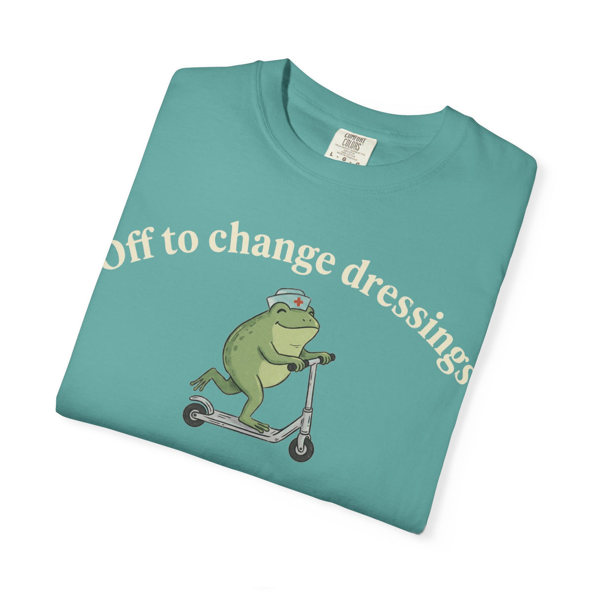 Off To Change Dressings Wide Shirt, Nurse Frog On A Scooter Tee, Funny Wound Care Shirt, RN Gift