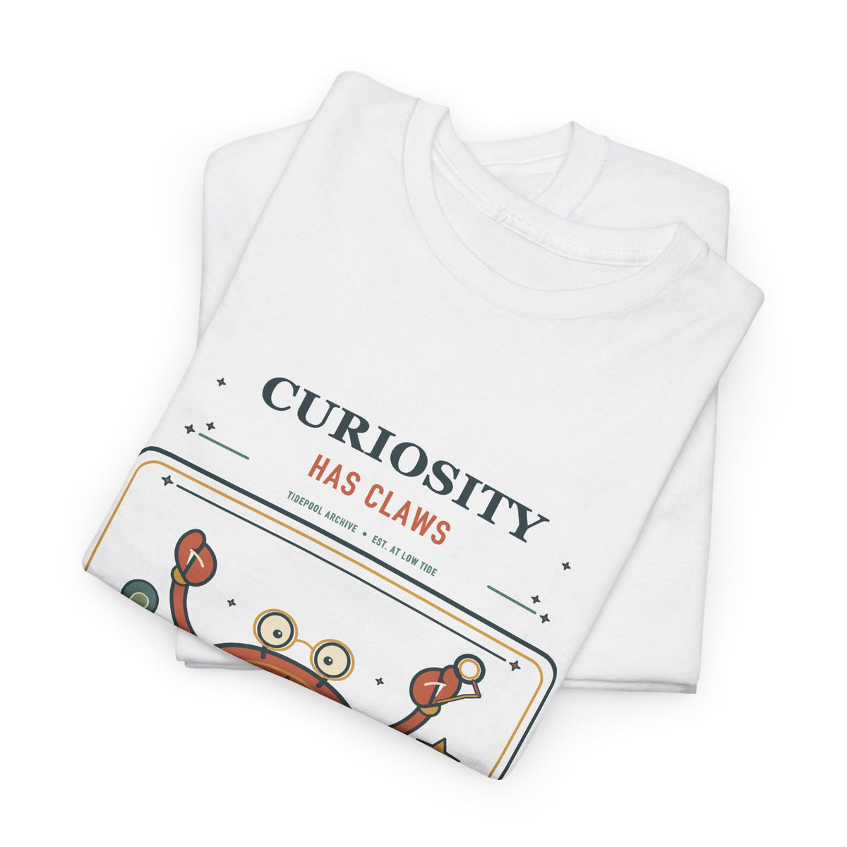 Curiosity Has Claws — Tidepool Archivist Crab T-Shirt