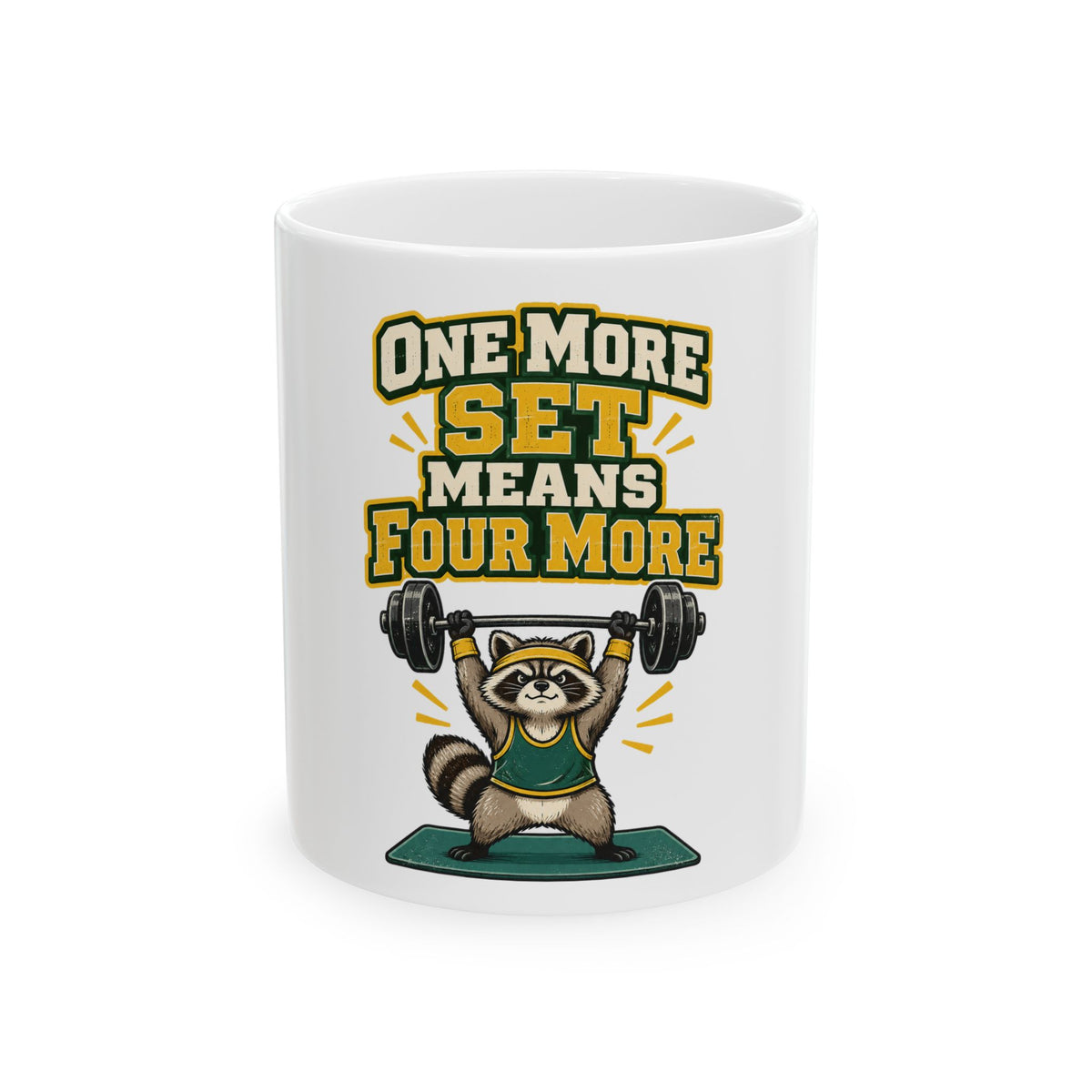 One More Set Means Four More Mug, Funny Gym Lover Gift for Him Her, Workout Christmas Gift, Coffee Mug 11oz 15oz
