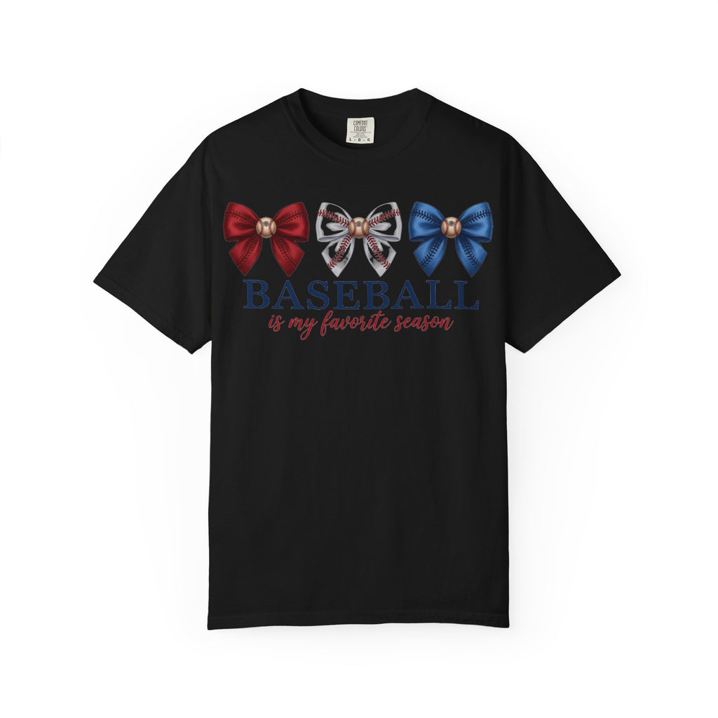 Baseball Is My Favorite Season Shirt, Coquette Baseball Bows Tee, Baseball Mom Shirt, Game Day Gift