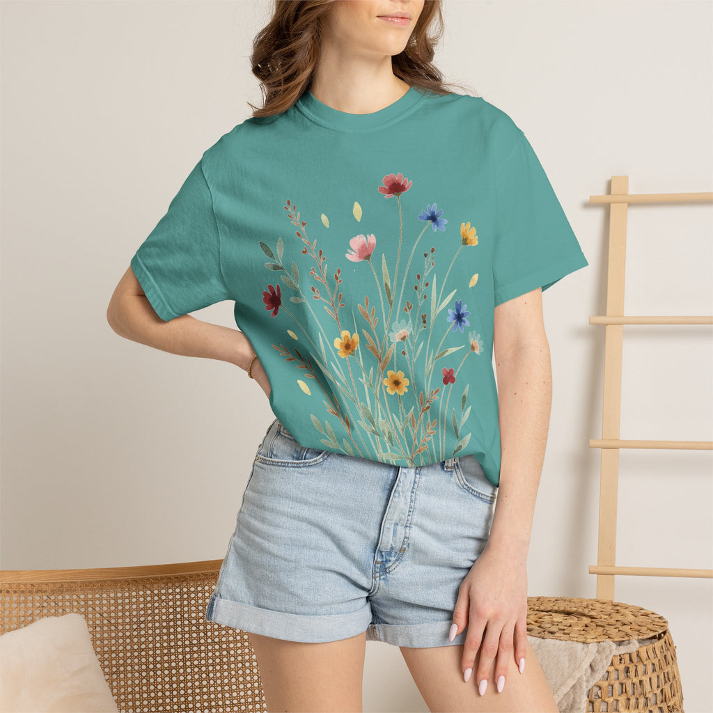 Watercolor Wildflower Bouquet Shirt, Painted Meadow Flowers Tee, Cottagecore Botanical Shirt, Garden Lover Gift