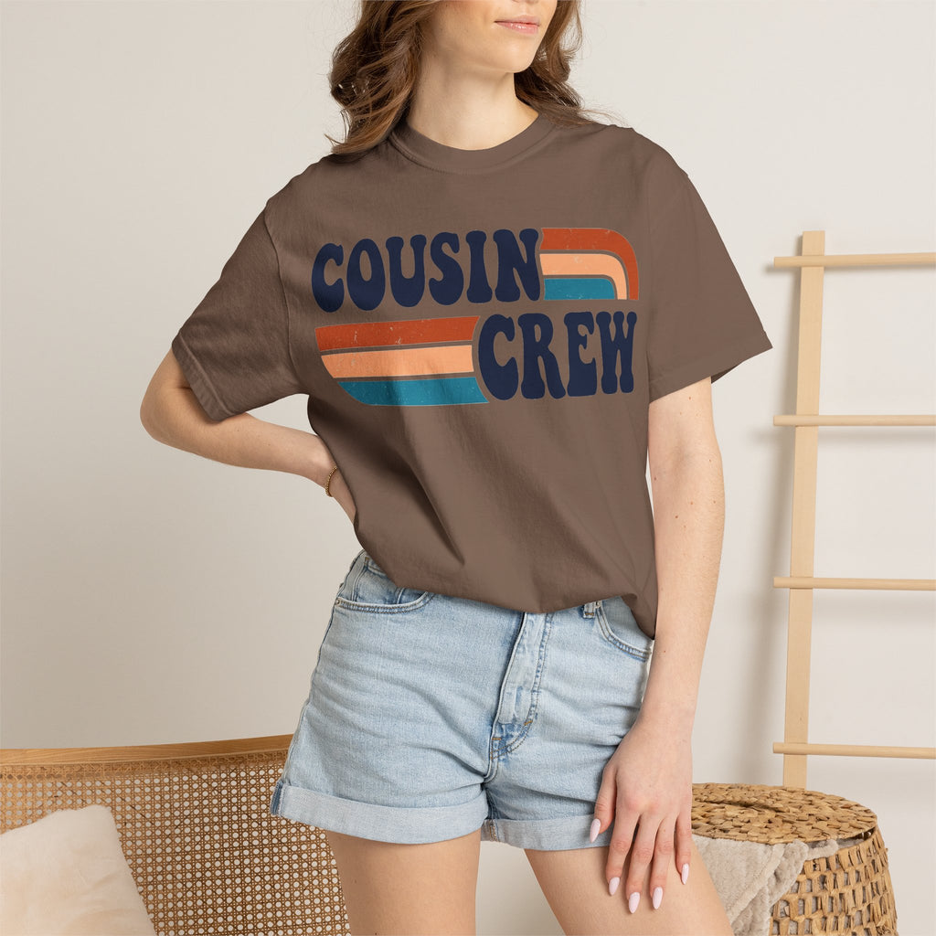 Cousin Crew Rainbow Stripe Shirt, Retro Family Reunion Tee, Matching Cousins Shirt, Family Gift
