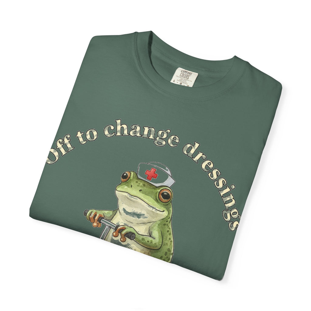 Off To Change Dressings Shirt, Funny Nurse Frog Scooter Tee, Wound Care Nurse Shirt, RN Gift