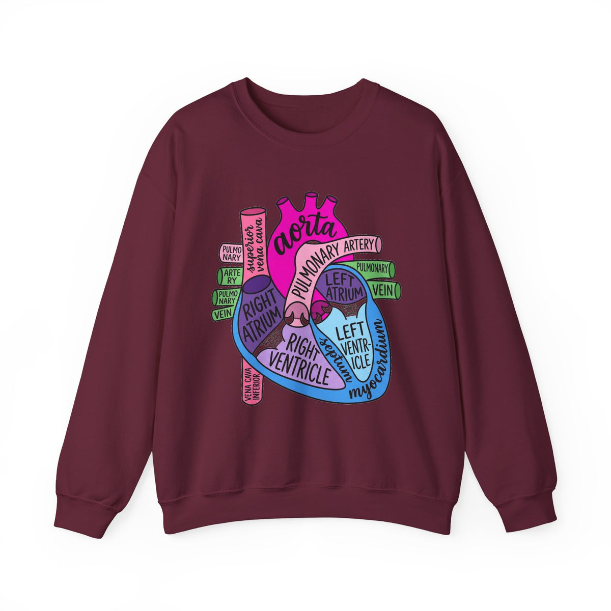 Anatomical Heart Sweatshirt, Pop Art Cardiac Anatomy Sweatshirt, Cardiology Nurse Gift, Med Student Sweatshirt, Cardiac Sonographer Sweatshi