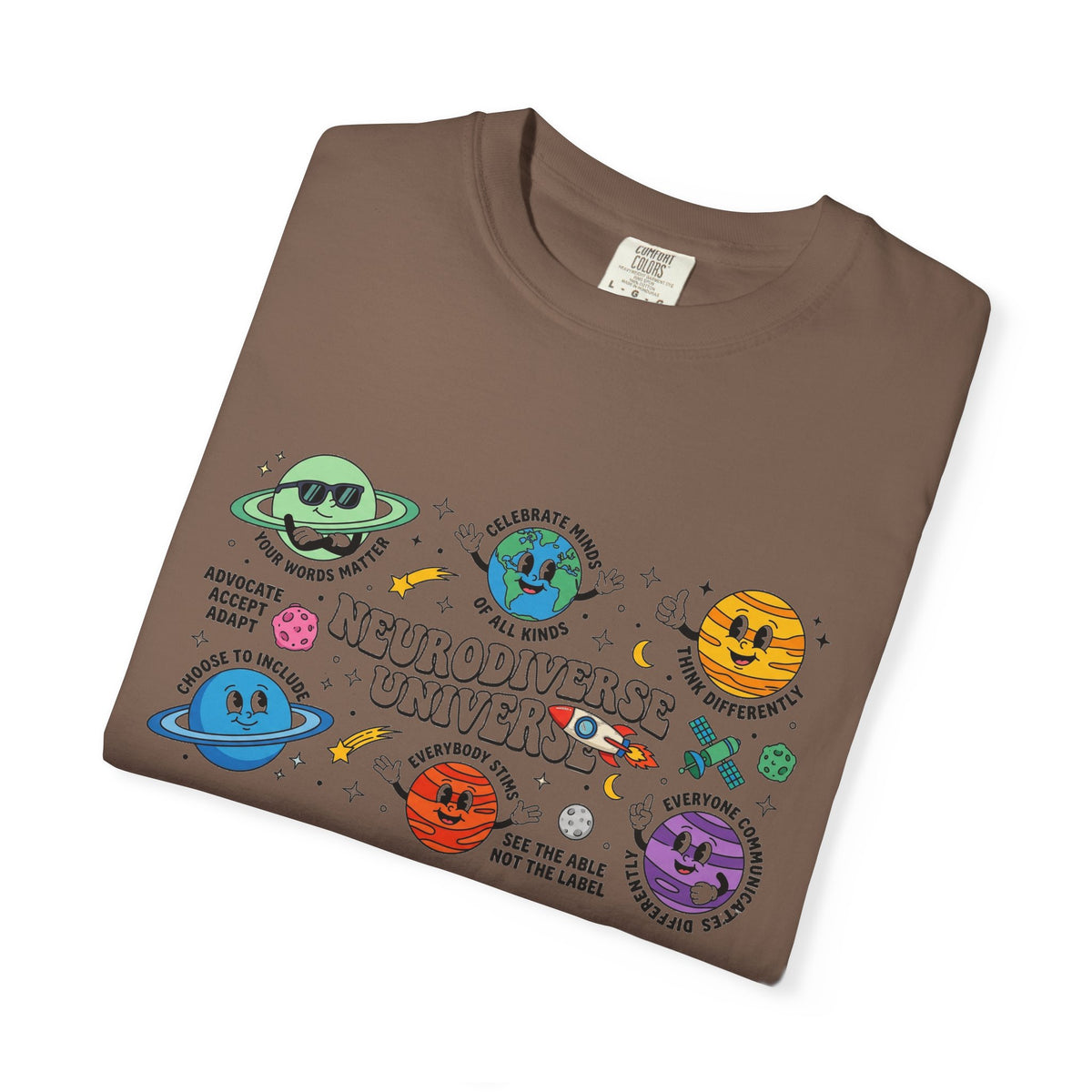 Neurodiverse Universe Wide Shirt, Autism Acceptance Planets Tee, Inclusion Teacher Shirt, SPED Gift