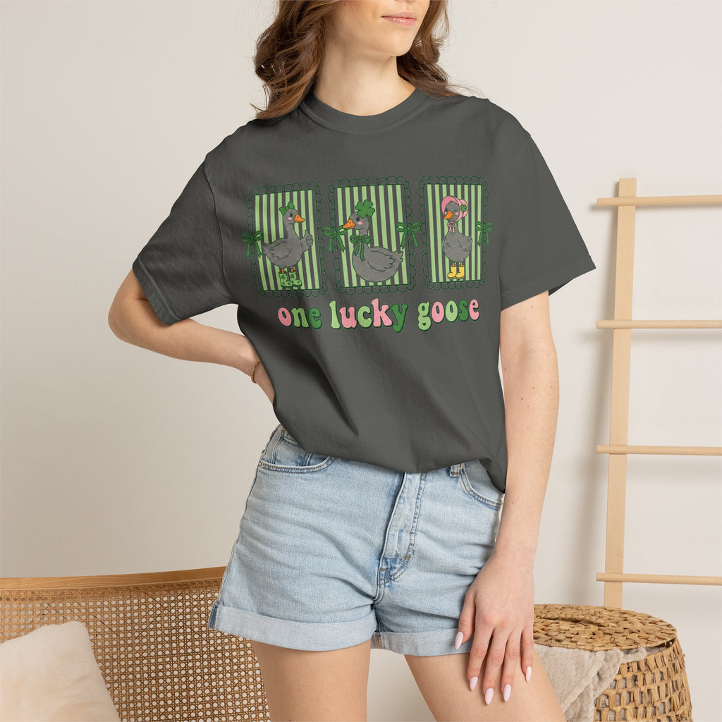 One Lucky Goose Shirt, St Patricks Day Goose Trio Tee, Funny Irish Shirt, Shamrock Gift
