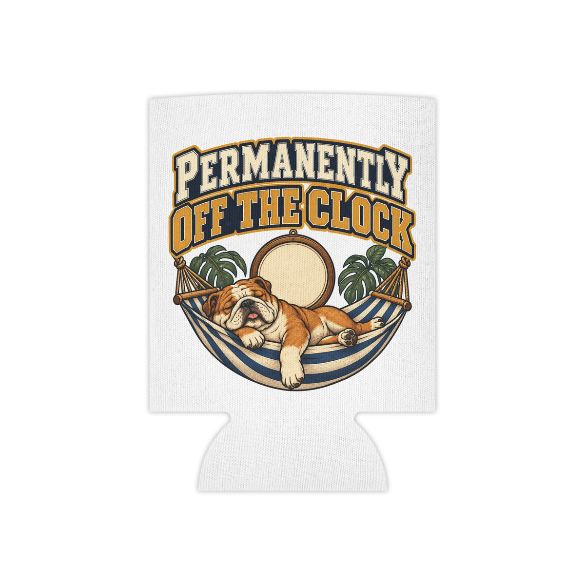 Permanently Off The Clock Can Cooler, Funny Beer Can Sleeve, Retirement Gift Stocking Stuffer