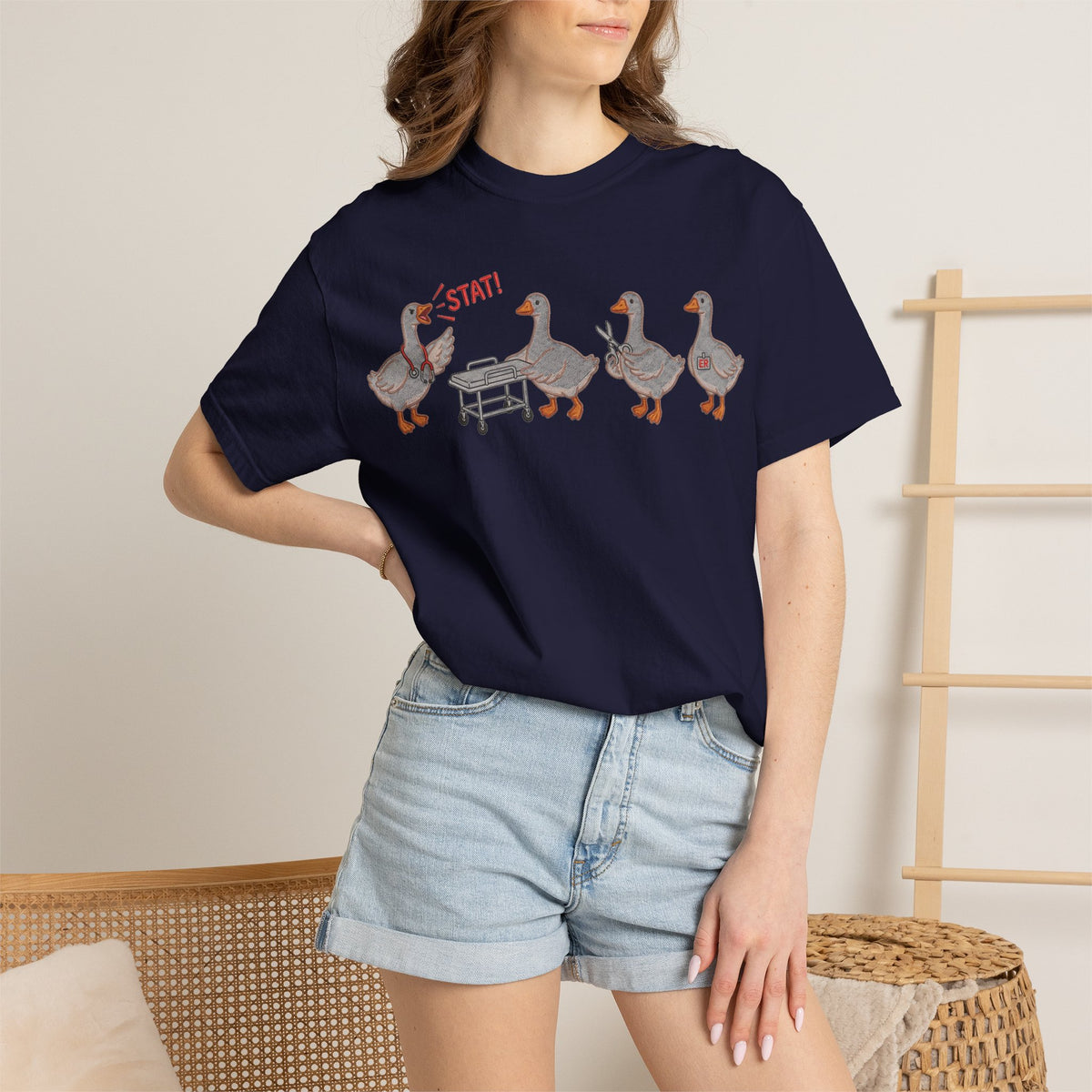 Nurse Goose Squad Stat Shirt, Funny ER Geese Tee, Night Shift Nurse Shirt, RN Team Gift