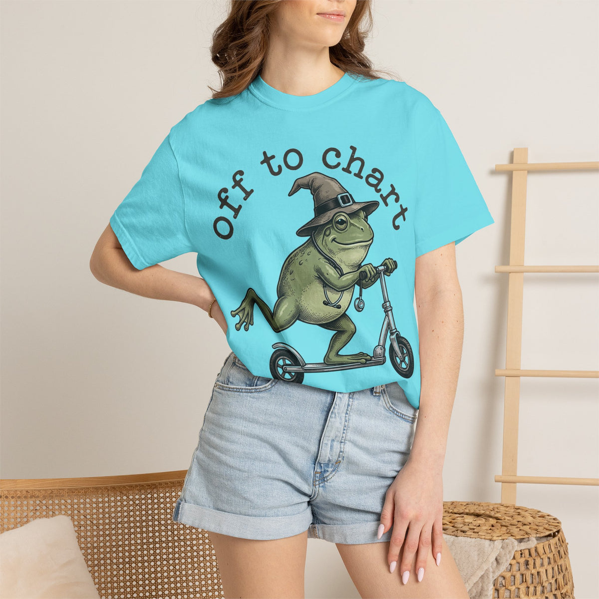 Off To Chart Etched Frog Shirt, Vintage Nurse Frog Scooter Tee, Charting Humor Shirt, RN Gift