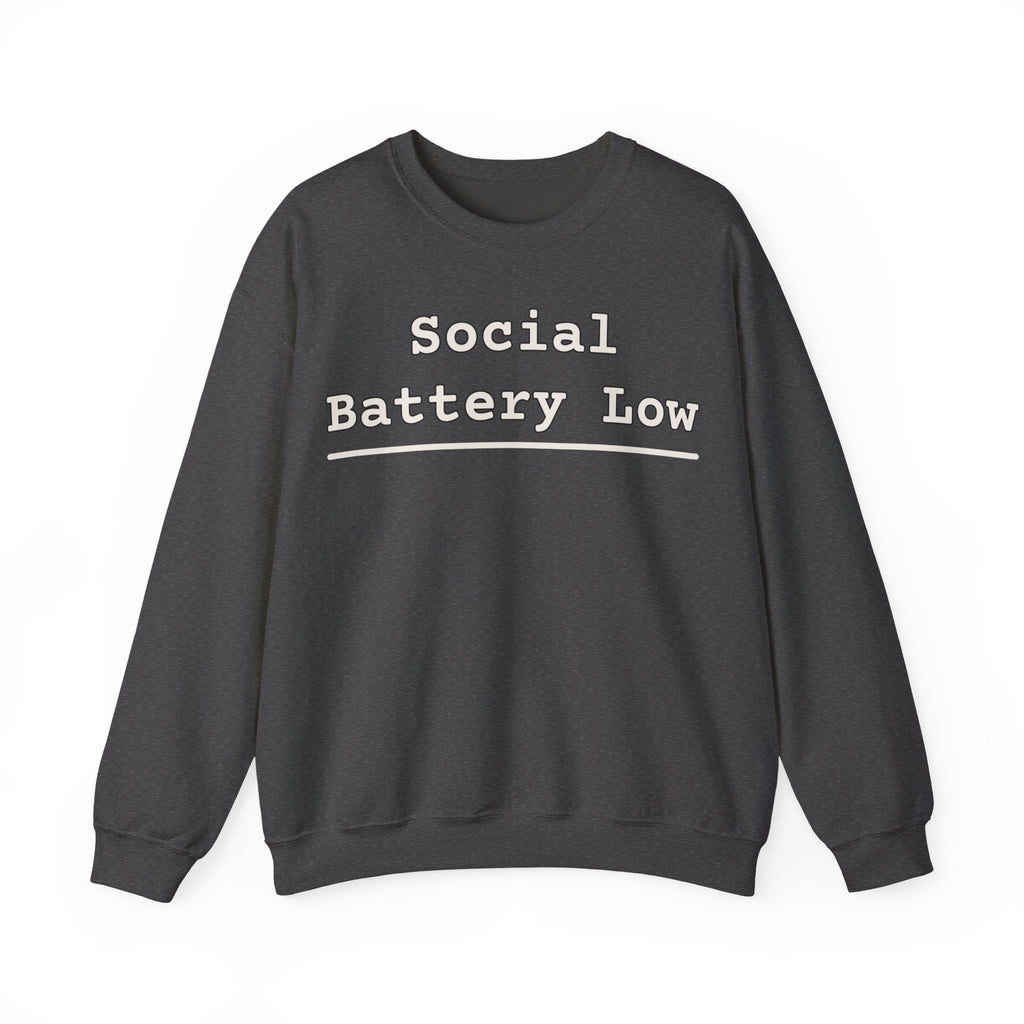 Introvert Sweatshirts For Men Social Battery Low | Funny Introvert Sweatshirt | Sarcastic Quote Sweatshirt | Gift