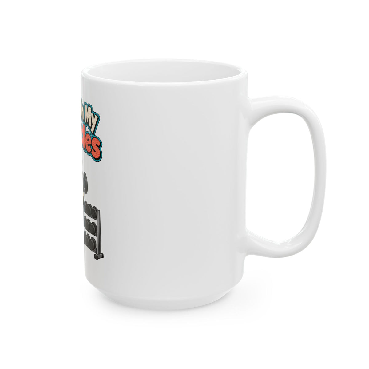 Working On My Mooscles Mug, Funny Gym Lover Gift for Him Her, Workout Christmas Gift, Coffee Mug 11oz 15oz