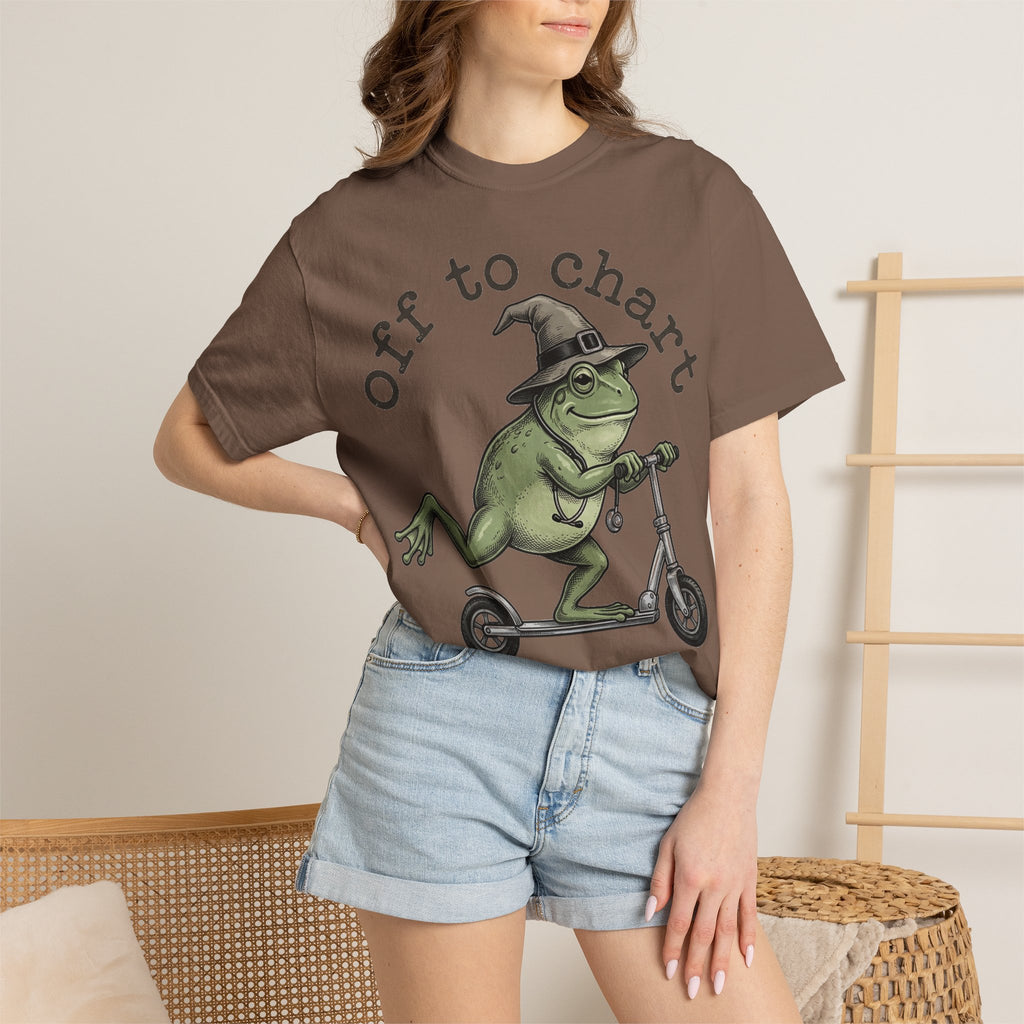 Off To Chart Etched Frog Shirt, Vintage Nurse Frog Scooter Tee, Charting Humor Shirt, RN Gift