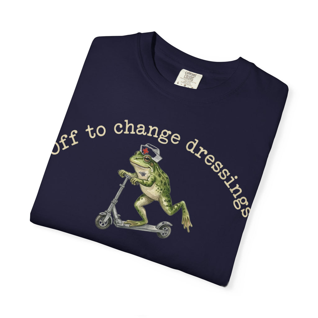 Off To Change Dressings Shirt, Funny Nurse Frog Scooter Tee, Wound Care RN Shirt, Nurse Gift