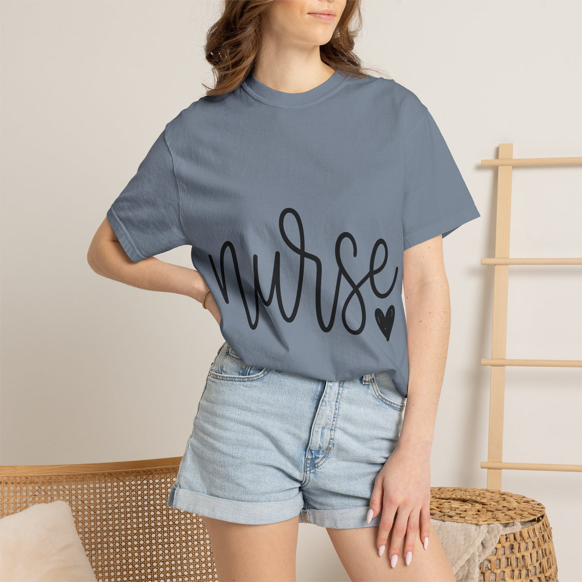 Nurse Script Shirt, Hand Lettered Nurse Heart Tee, Minimal RN Shirt, Nurse Gift