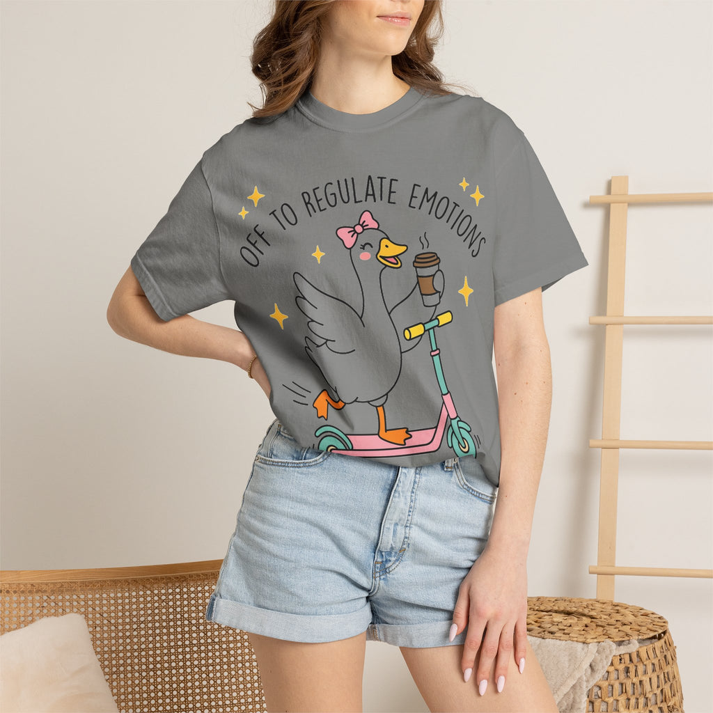 Off To Regulate Emotions Wide Shirt, Scooter Goose Coffee Tee, Funny Mental Health Shirt, Counselor Gift