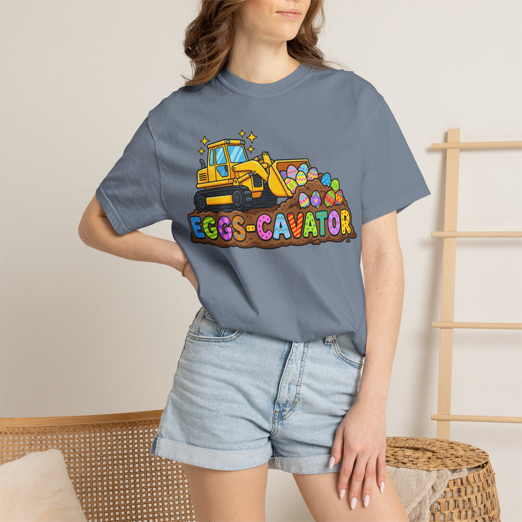 Eggs-Cavator Shirt, Funny Easter Digger Tee, Construction Easter Egg Shirt, Toddler Boy Easter Gift