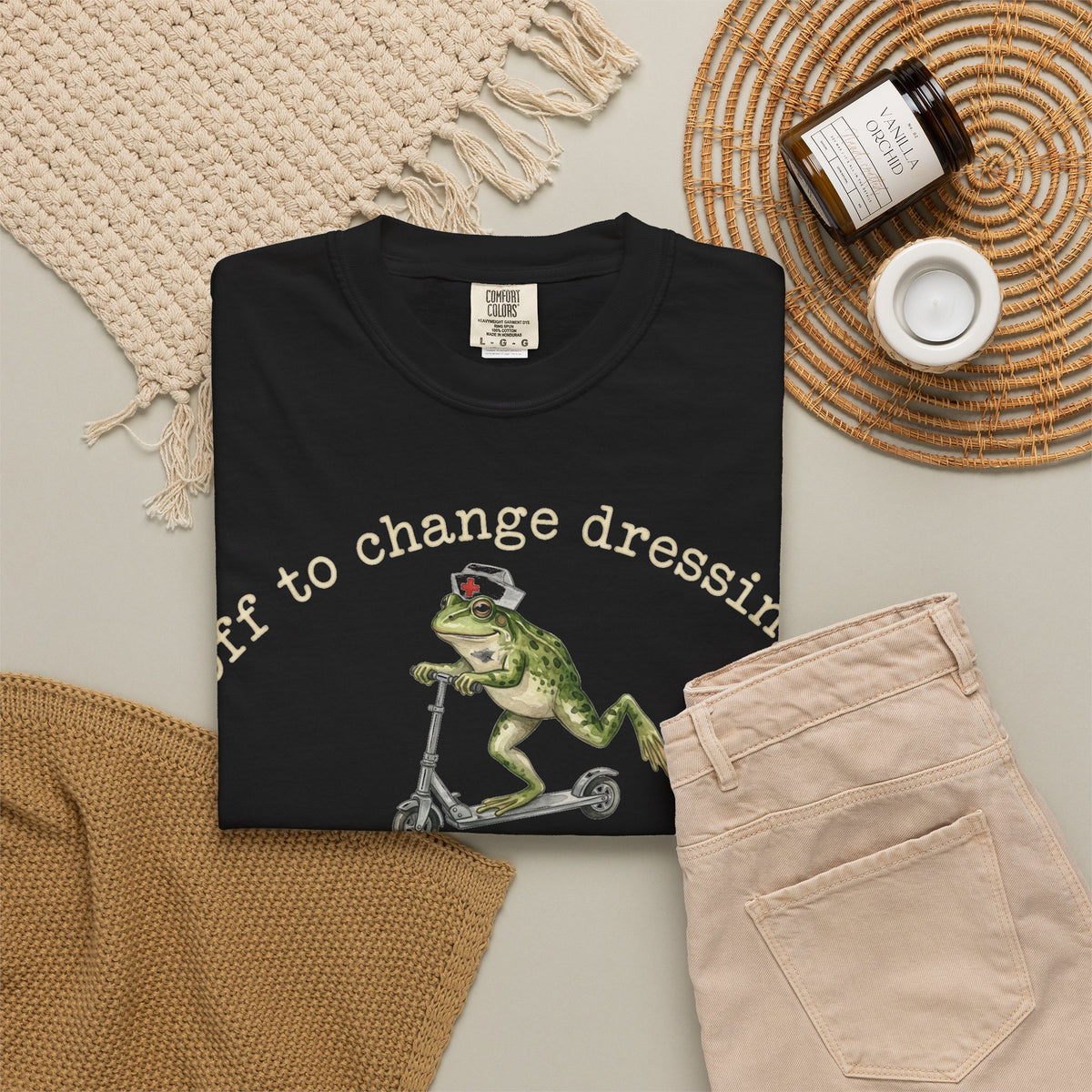 Off To Change Dressings Shirt, Funny Nurse Frog Scooter Tee, Wound Care RN Shirt, Nurse Gift