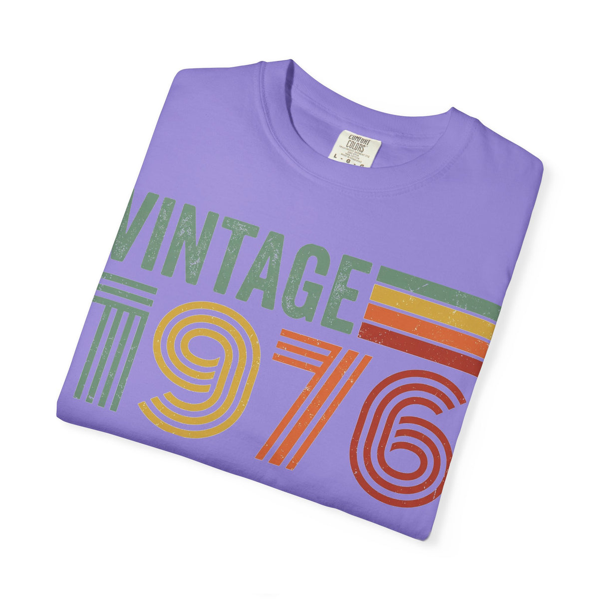 Vintage 1976 Wide Shirt, Retro Striped Birth Year Tee, 50th Birthday Shirt, 1976 Gift
