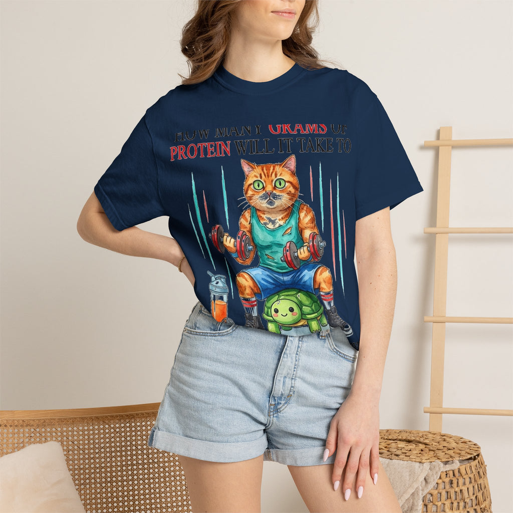 How Many Grams Of Protein Will It Take To Restore The Light In My Eyes Shirt, Funny Gym Cat Tee, Burnout Humor Shirt, Lifter Gift