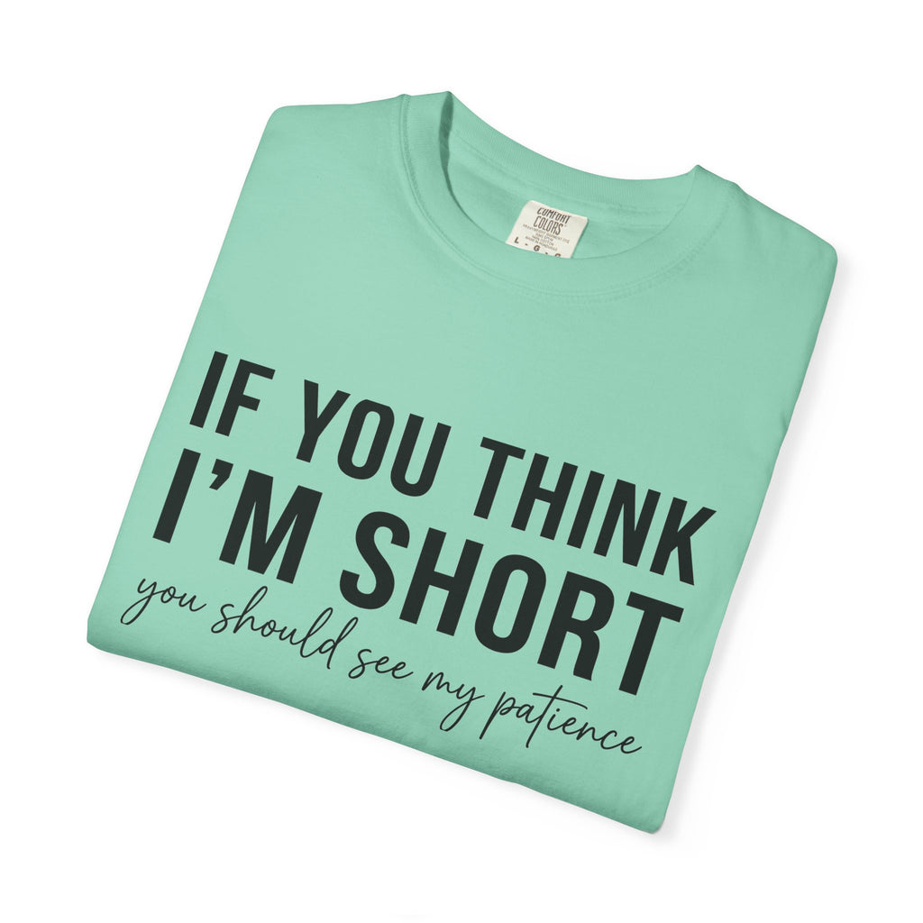 If You Think I'm Short You Should See My Patience Shirt, Funny Sarcastic Tee, Short Girl Humor Shirt, Friend Gift