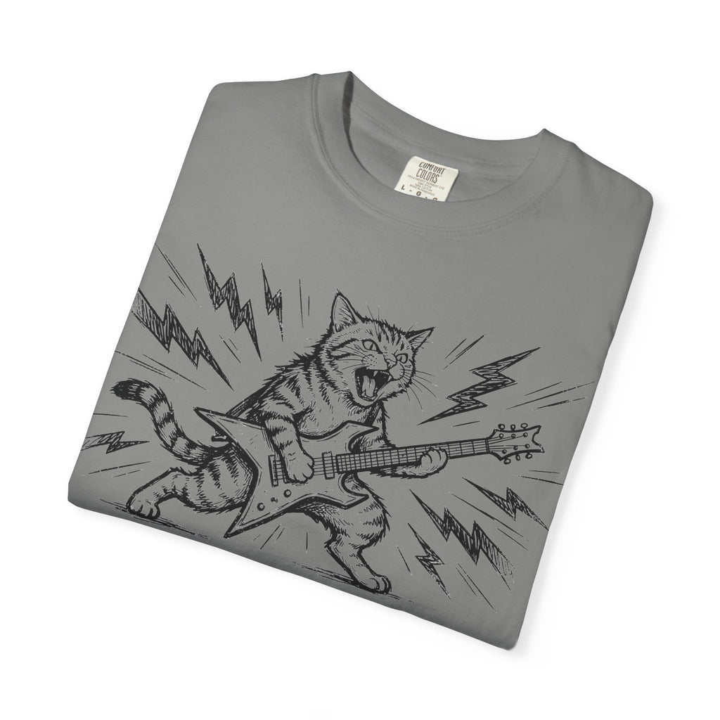 Rock Star Cat Shirt, Electric Guitar Cat Tee, Funny Heavy Metal Cat Shirt, Cat Lover Gift