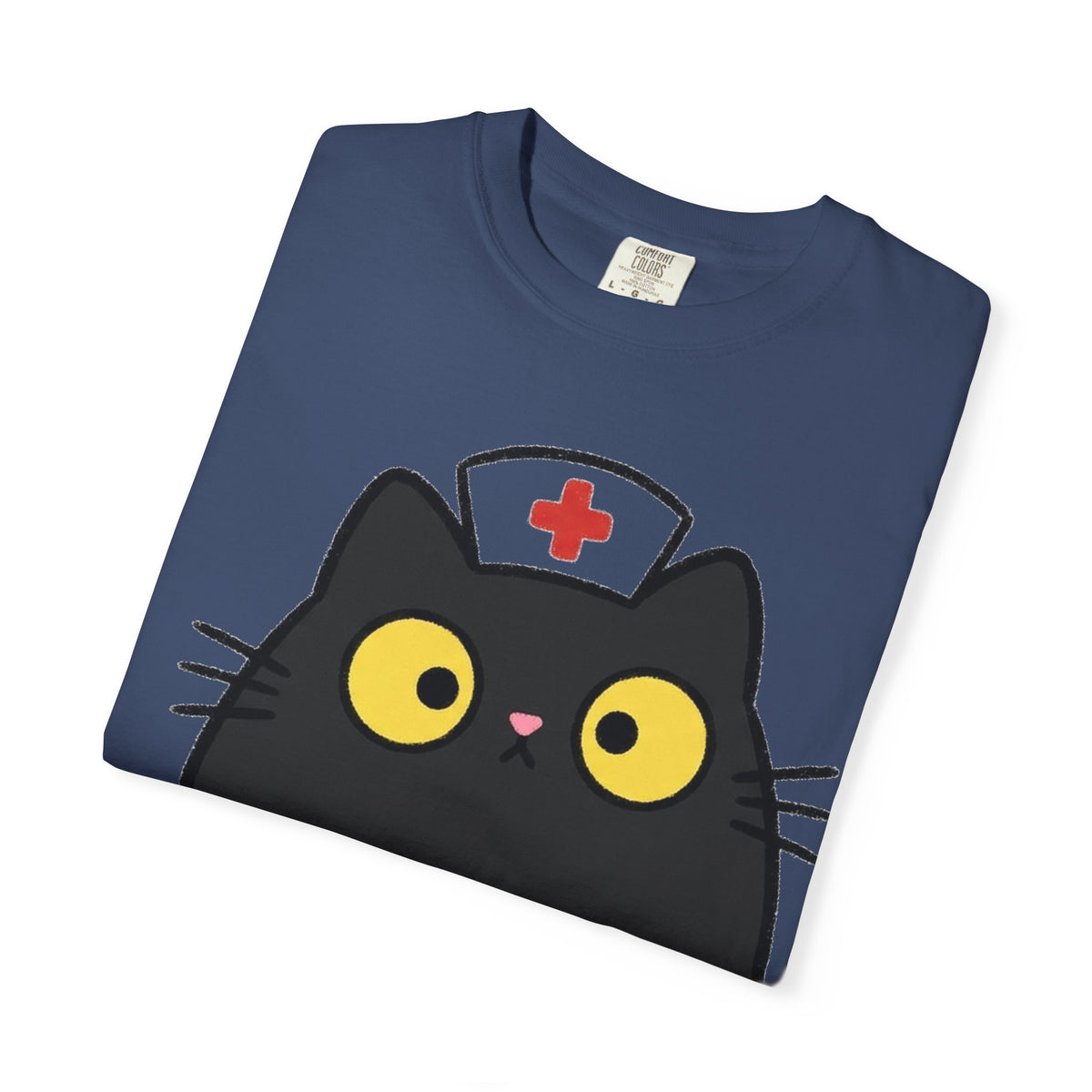 Kawaii Black Cat Nurse Shirt, Cute Cat In Nurse Cap Tee, Funny Nurse Cat Shirt, RN Gift