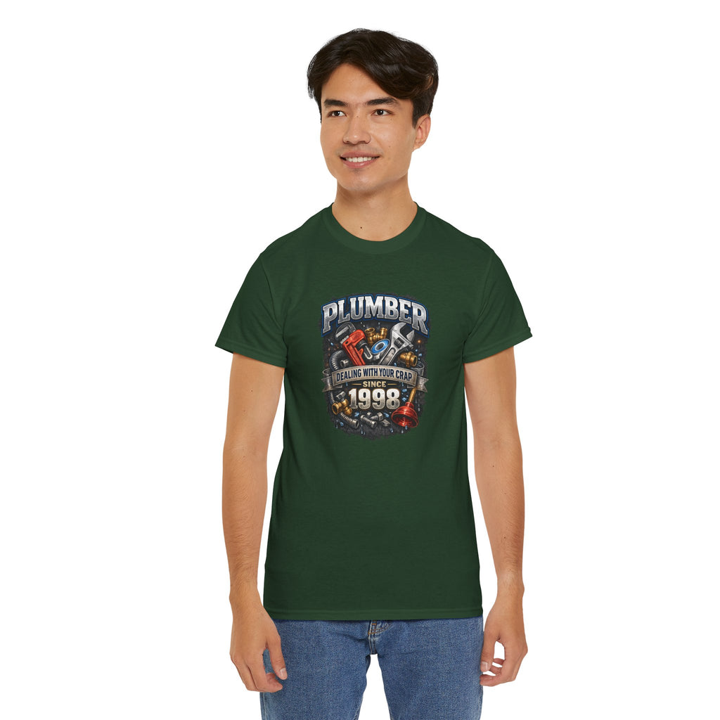 Plumber Since 1998 T-Shirt – “Dealing With Your Crap” Vintage Tool Graphic Tee