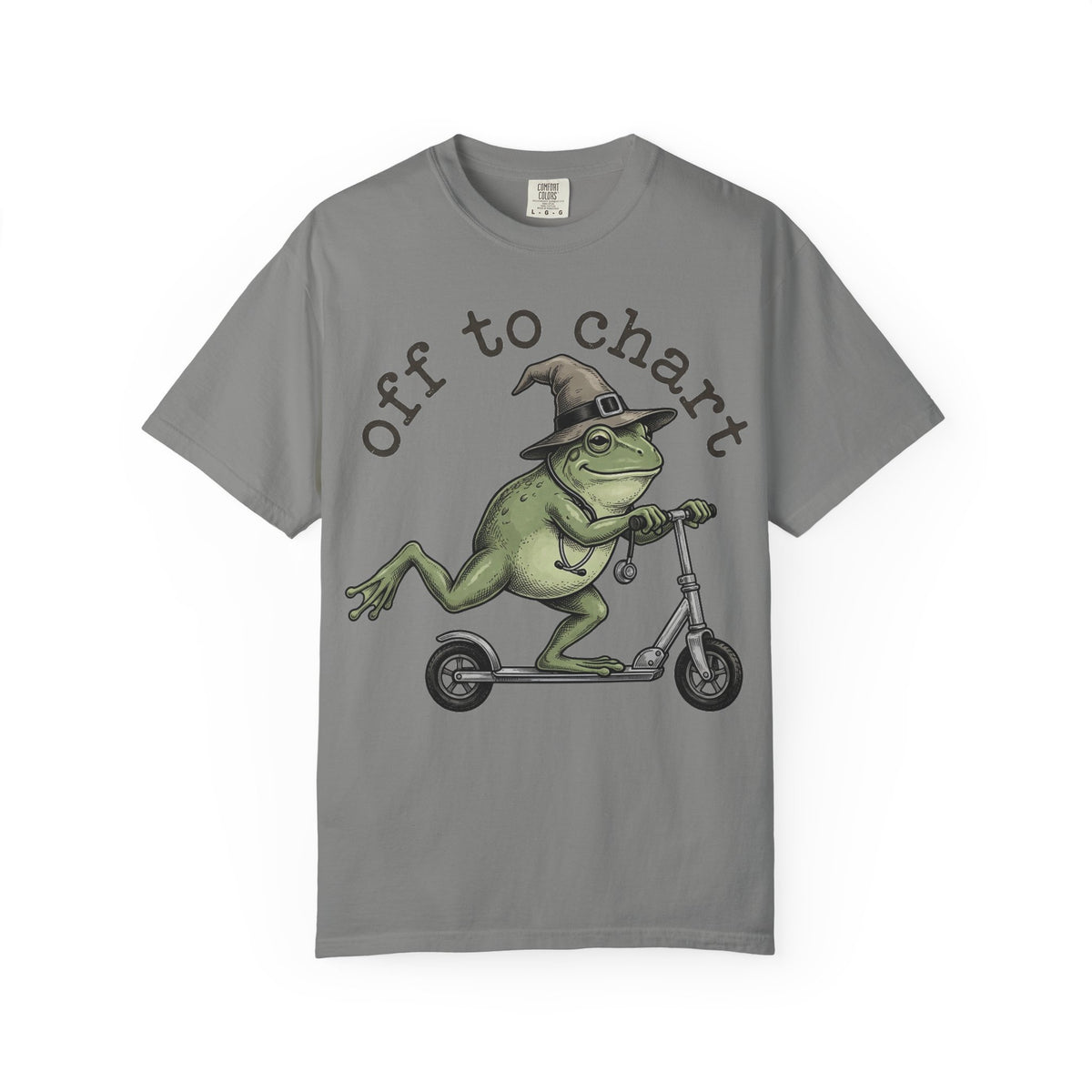 Off To Chart Etched Frog Shirt, Vintage Nurse Frog Scooter Tee, Charting Humor Shirt, RN Gift