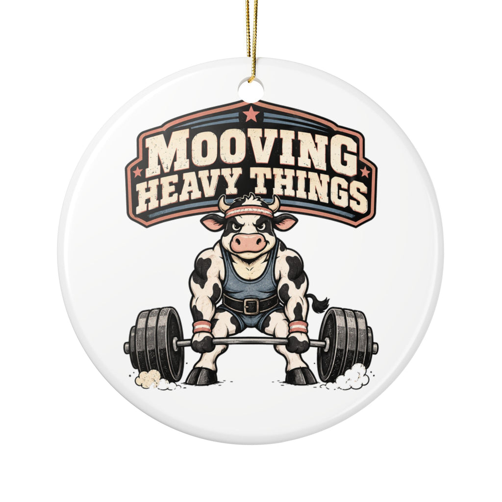 Mooving Heavy Things Ornament, Funny Gym Lover Gift for Him Her, Workout Christmas Gift, Christmas Ornament 2026