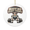 Mooving Heavy Things Ornament, Funny Gym Lover Gift for Him Her, Workout Christmas Gift, Christmas Ornament 2026