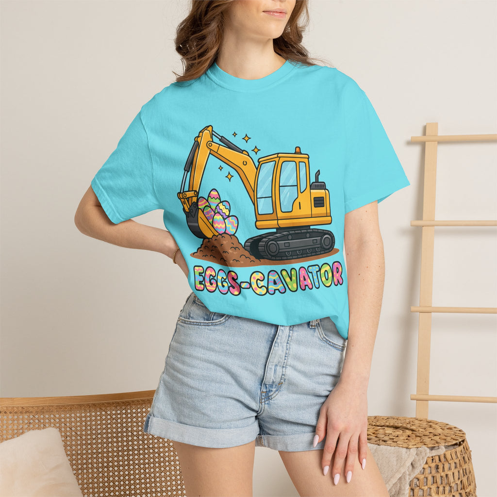Eggs-Cavator Big Digger Shirt, Easter Excavator Tee, Construction Easter Shirt, Kids Easter Gift