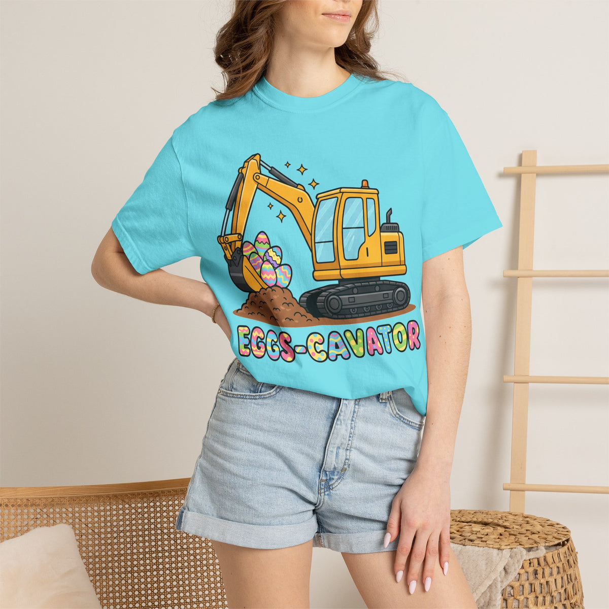Eggs-Cavator Big Digger Shirt, Easter Excavator Tee, Construction Easter Shirt, Kids Easter Gift