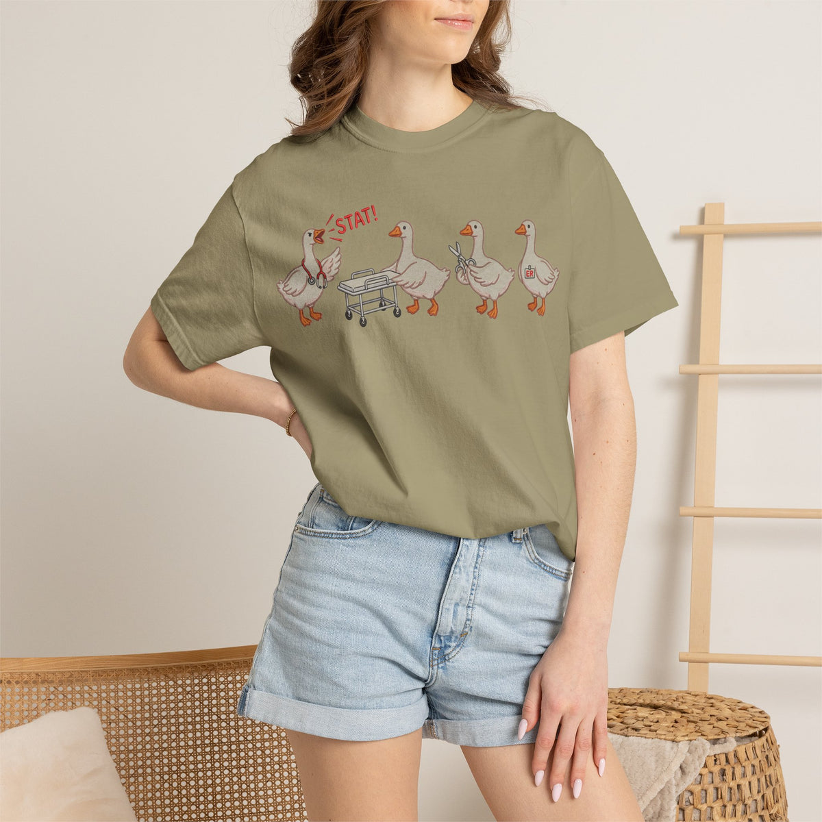 Nurse Goose Squad Stat Shirt, Funny ER Geese Tee, Night Shift Nurse Shirt, RN Team Gift