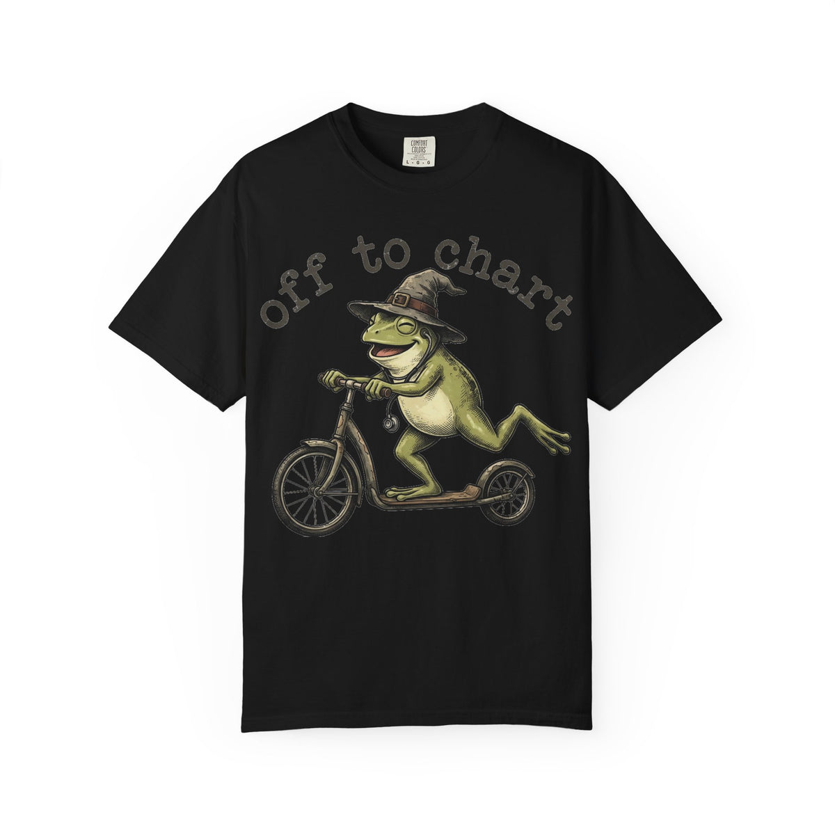 Off To Chart Grinning Frog Shirt, Nurse Frog Scooter Tee, Funny Charting Shirt, RN Gift