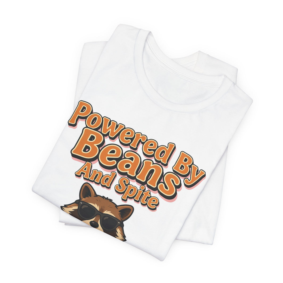 Funny Coffee Shirt Powered By Beans And Spite | Sarcastic Coffee Lover Shirt | Iced Coffee Raccoon Shirt | Gift