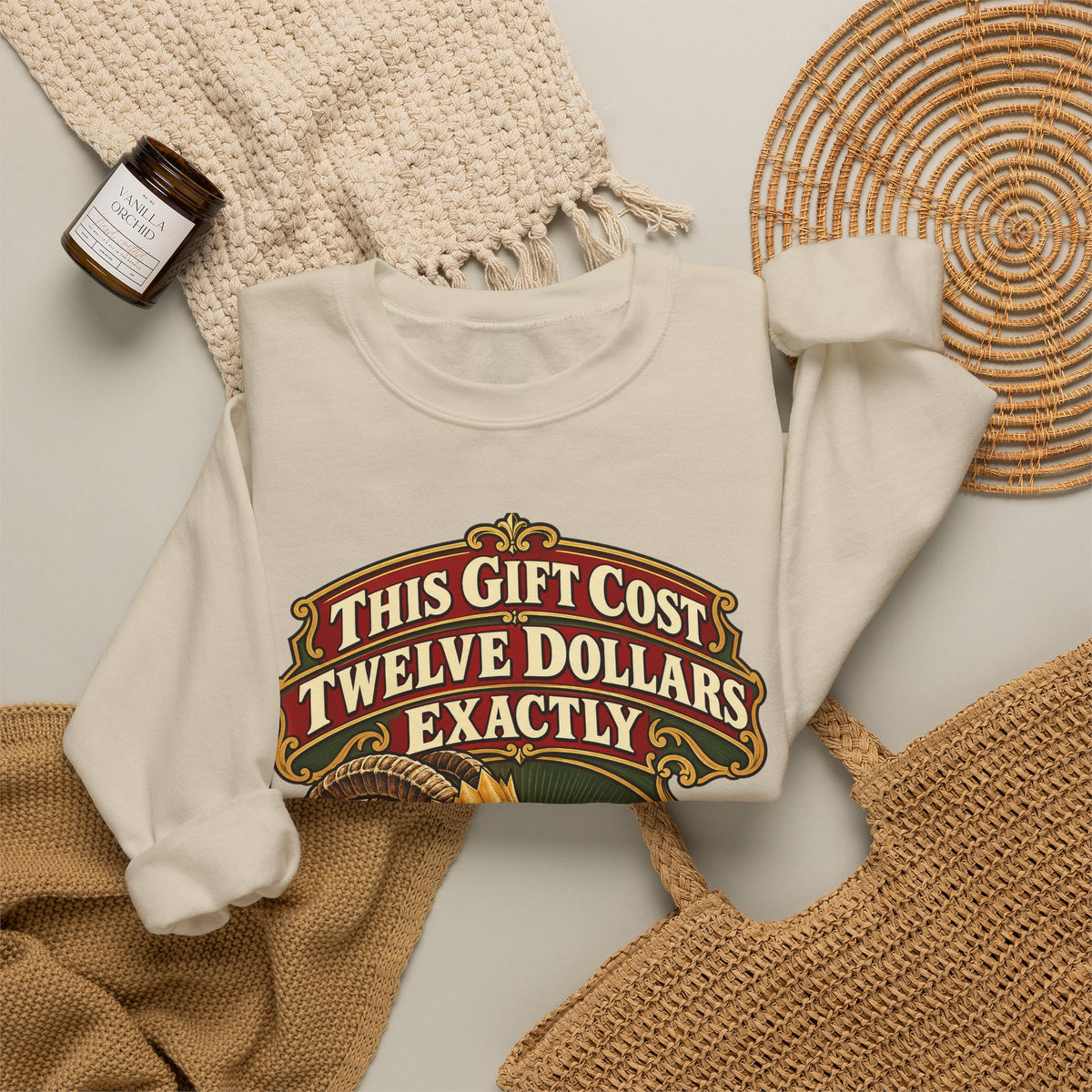 White Elephant Gift This Gift Cost Twelve Dollars Exactly Sweatshirt, Funny Gift Exchange Gift, Christmas Gift, Funny Tee