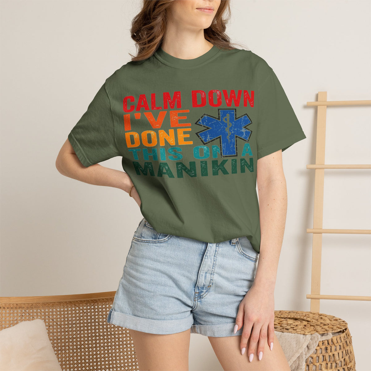 Calm Down I've Done This On A Manikin Shirt, Funny EMT Paramedic Tee, EMS Humor Shirt, Nursing Student Gift