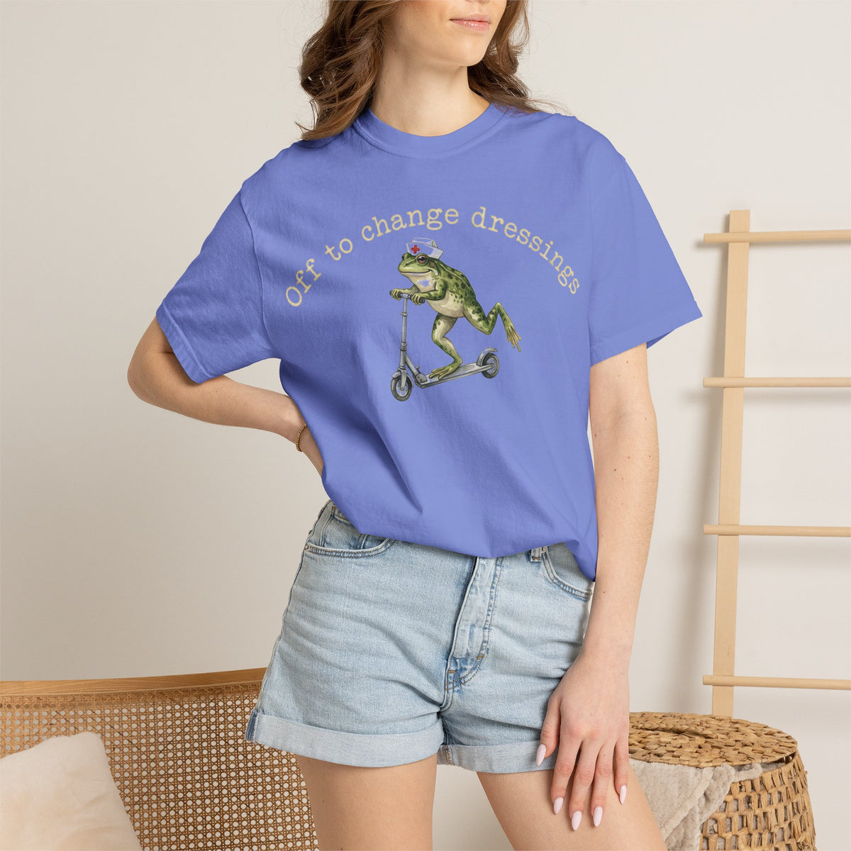 Off To Change Dressings Shirt, Funny Nurse Frog Scooter Tee, Wound Care RN Shirt, Nurse Gift