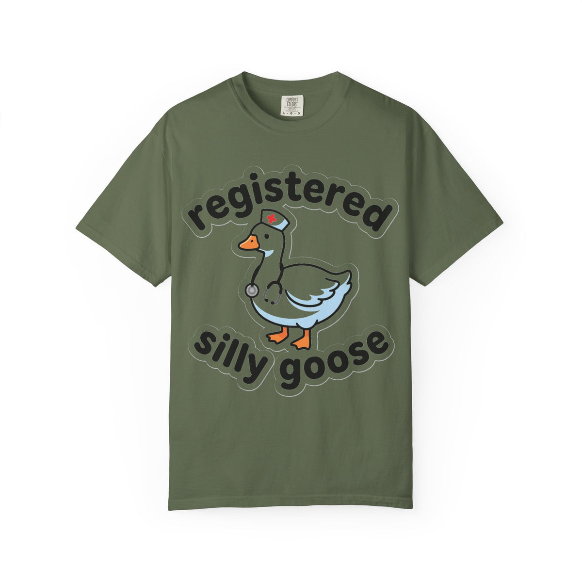 Registered Silly Goose Sticker Style Shirt, Die Cut Nurse Goose Tee, Funny RN Shirt, Nurse Gift