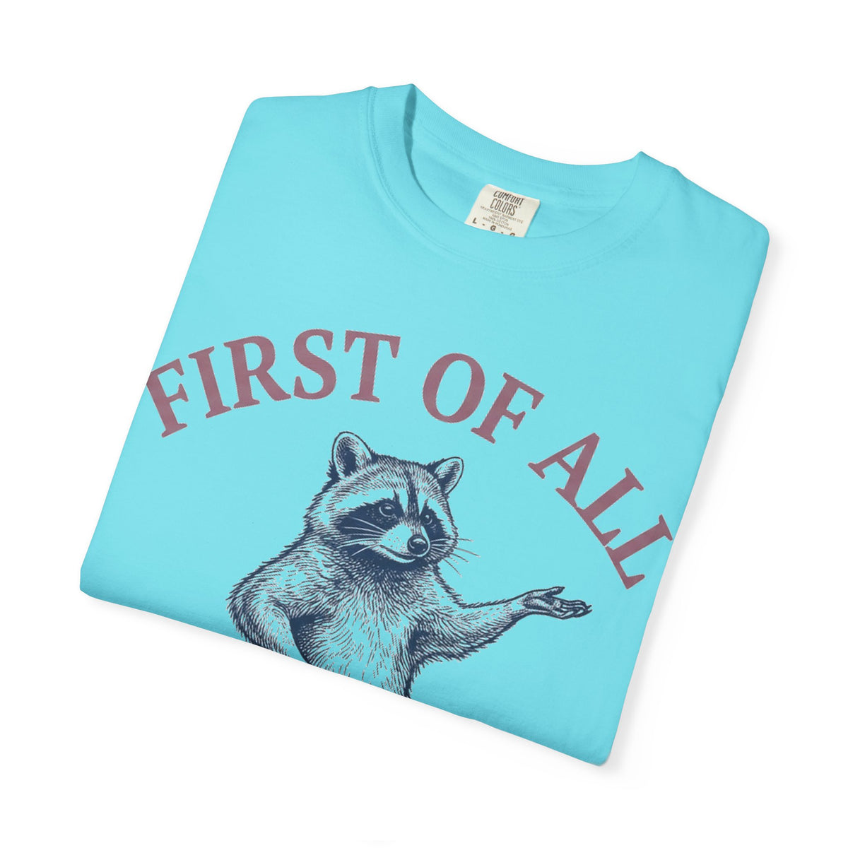 First Of All I'm A Delight Shirt, Funny Raccoon Tee, Sassy Vintage Engraving Shirt, Sarcastic Gift