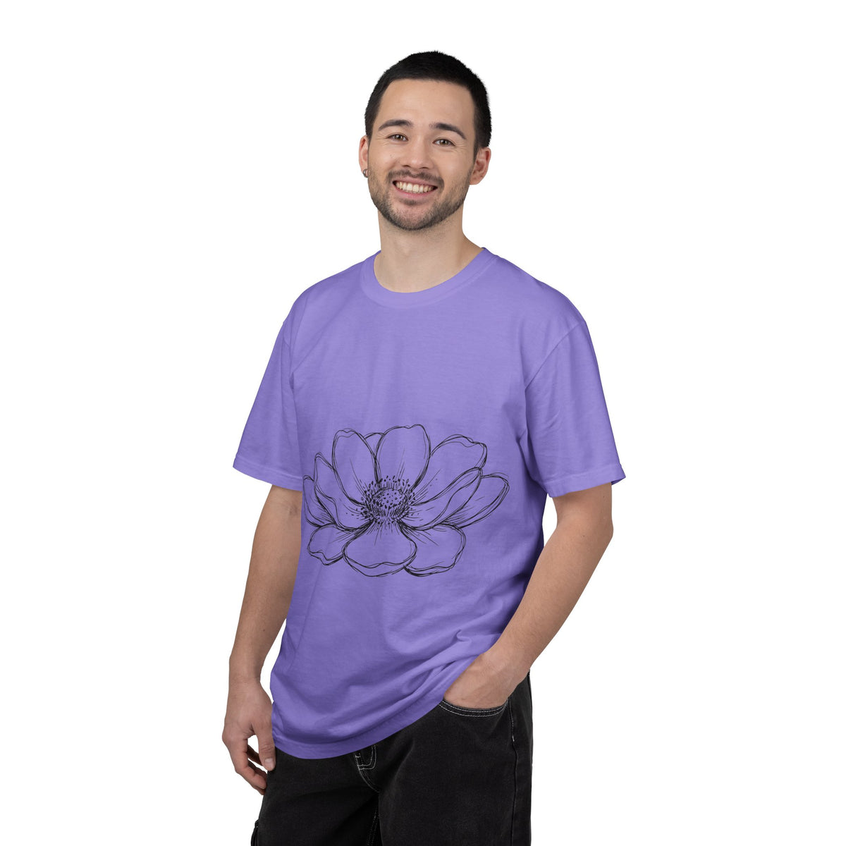 Anemone Flower Line Art Shirt, Minimal Botanical Drawing Tee, Single Bloom Shirt, Plant Lover Gift
